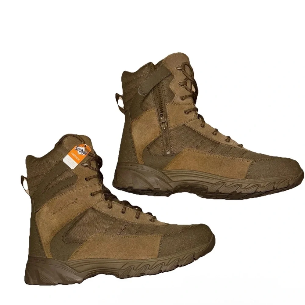 Smith & Wesson Ranger Brown Side-Zip Water Resistant Tactical Boot Men Sz 14 NEW